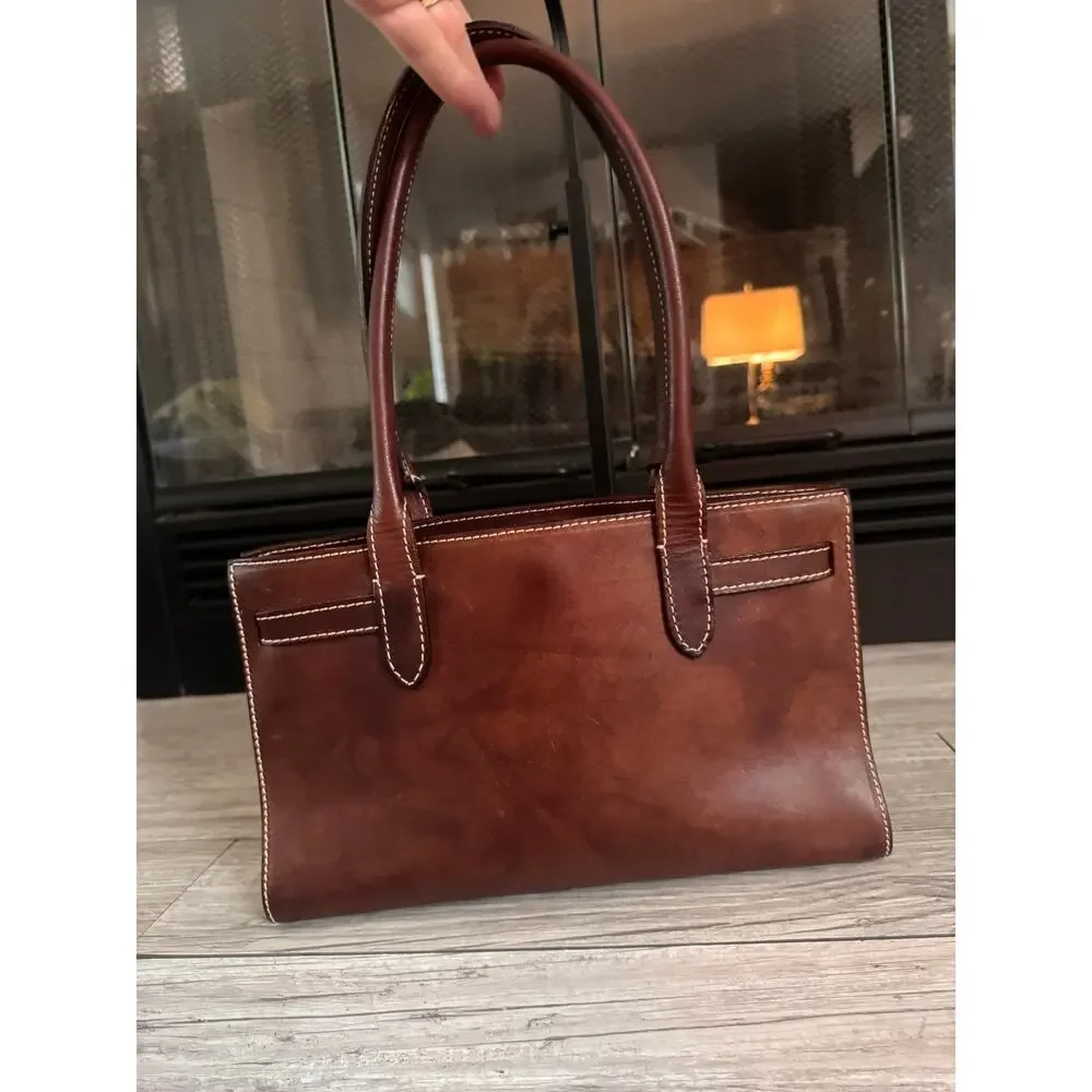 Vintage Dooney & Bourke chestnut Alto small shopper tote purse